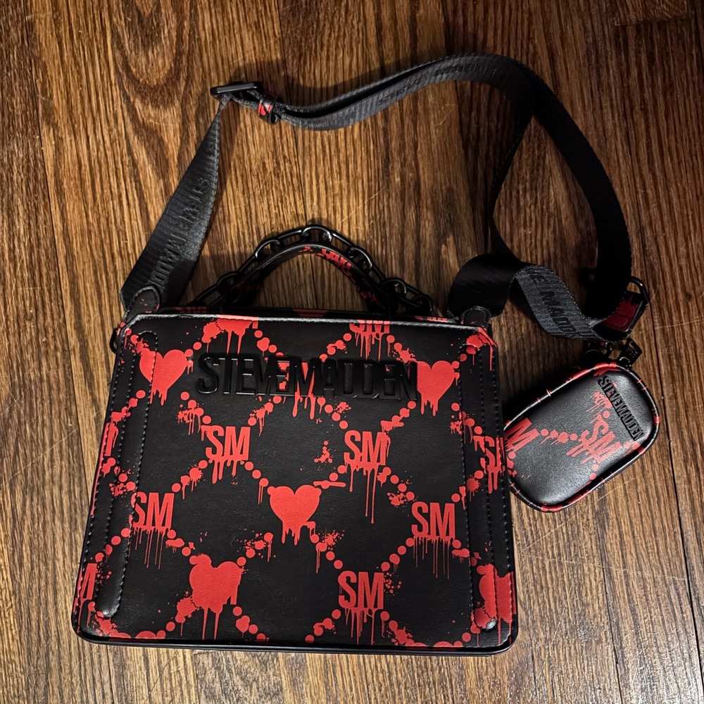 SOLD Steve Madden Bevelyn Halloween Edition Black & Red Bleeding Hearts